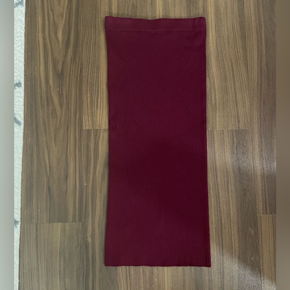 LOFT Burgundy Ribbed Skirt